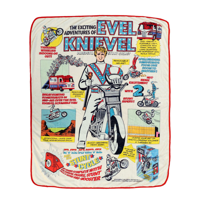 Evel Knievel Plush Lightweight Fleece Throw Blanket