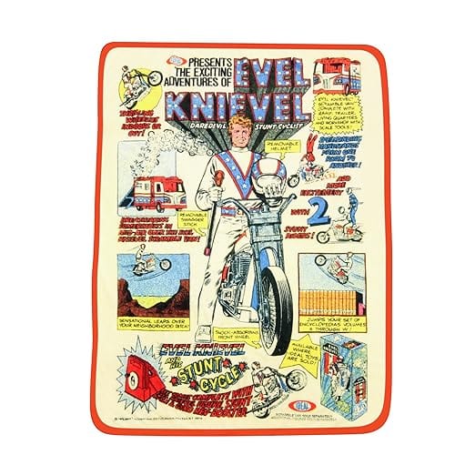 EVEL KNIEVEL PLUSH LIGHTWEIGHT FLEECE THROW BLANKET