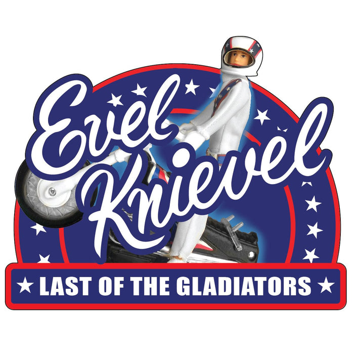 Evel Knievel Last of the Gladiators Semi Round Sticker