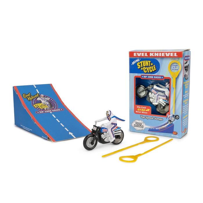 *** PRE ORDER NOW **** SHIPPING 12/15/2023*** Evel Knievel Mini Stunt Cycle - Rip Cord Racer
