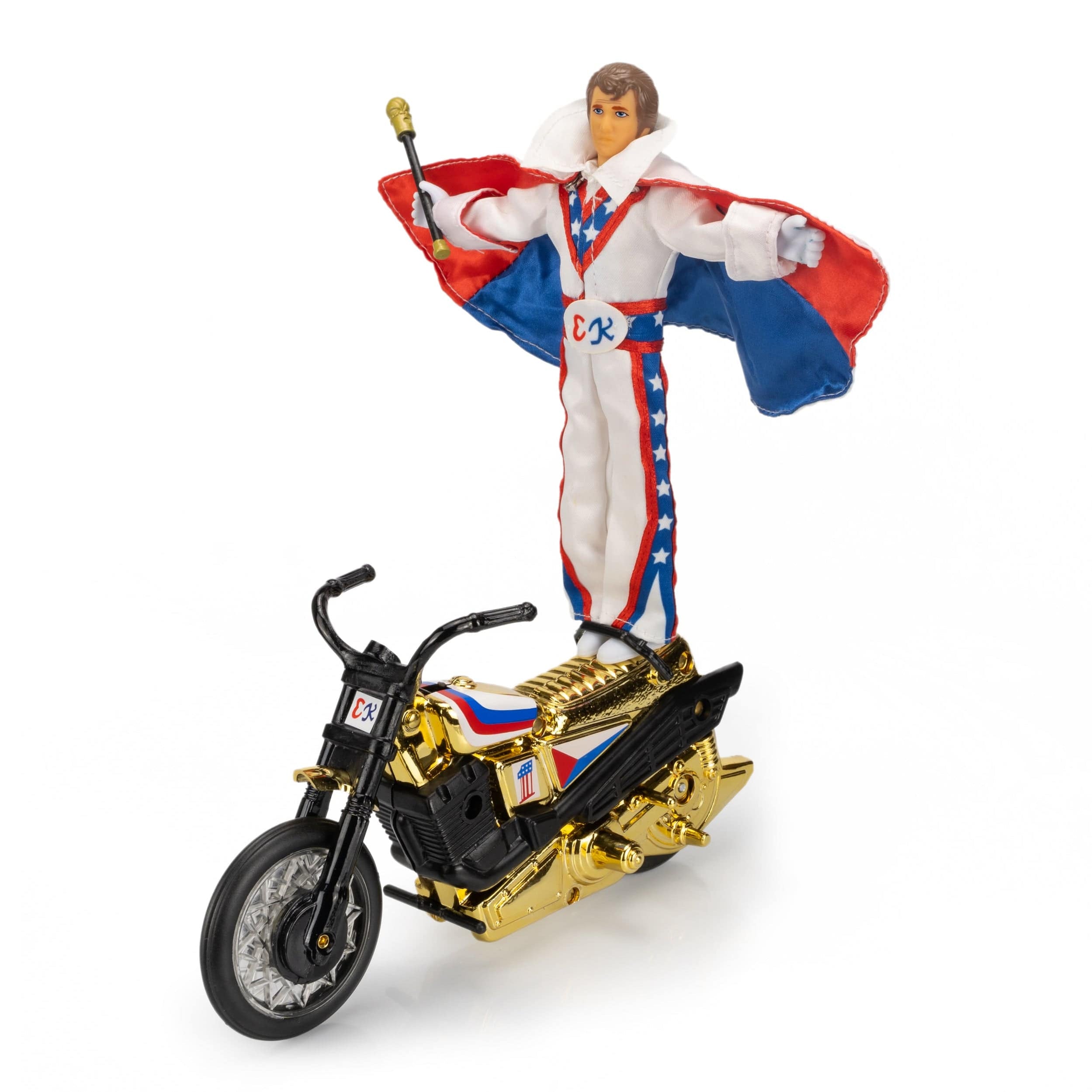 evel knievel spielzeug Evel Knievel 50th Anniversary Stunt Cycle - Golden High Jumper — Evel