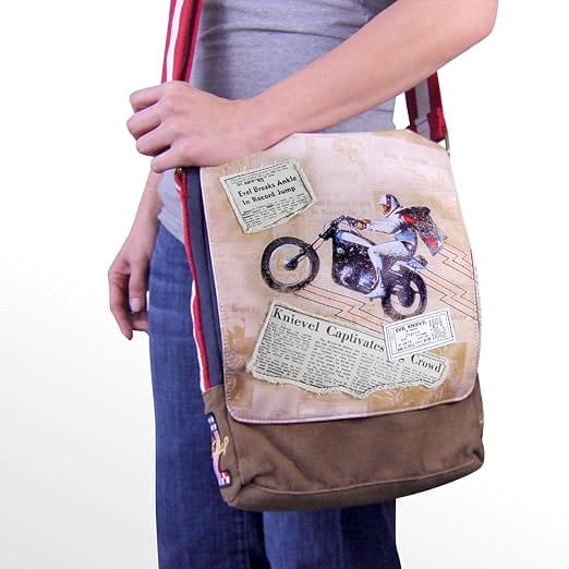 EVEL KNIEVEL LEGACY CANVAS MESSENGER BAG