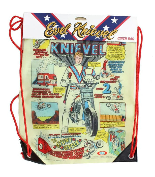 EVEL KNIEVEL 17-INCH POLYESTER DRAWSTRING CINCH BAG