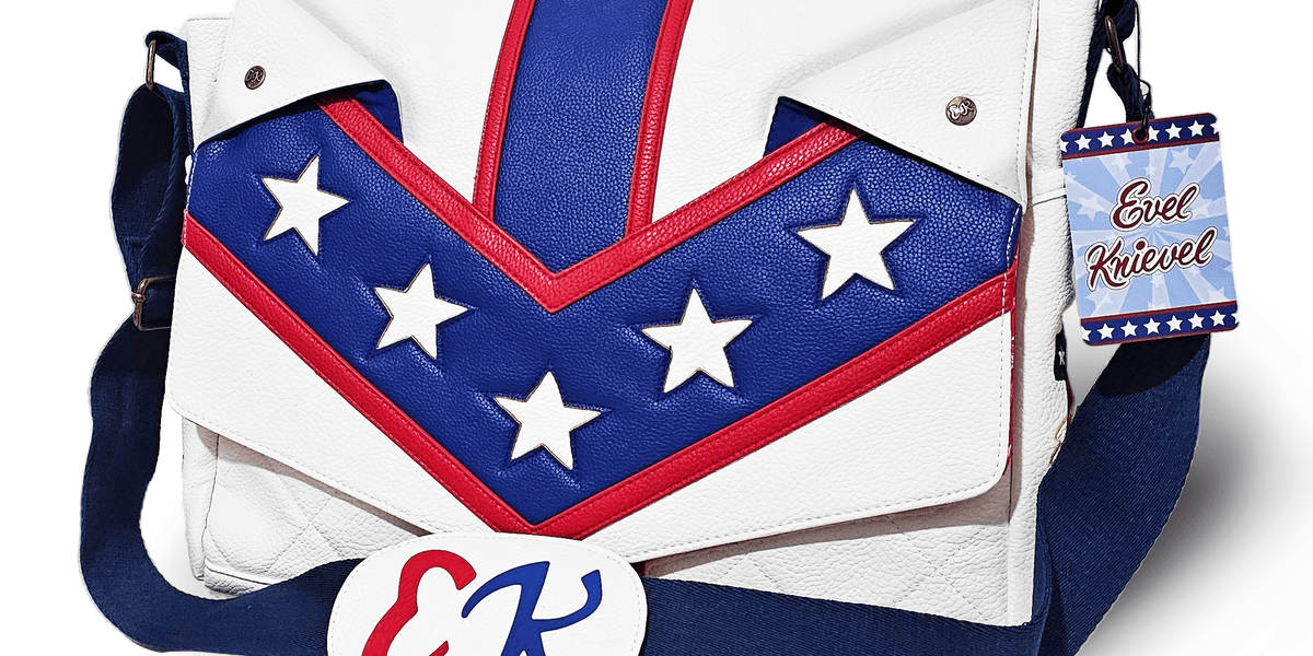 EVEL KNIEVEL JUMPSUIT MESSENGER BAG — Evel Knievel Toys