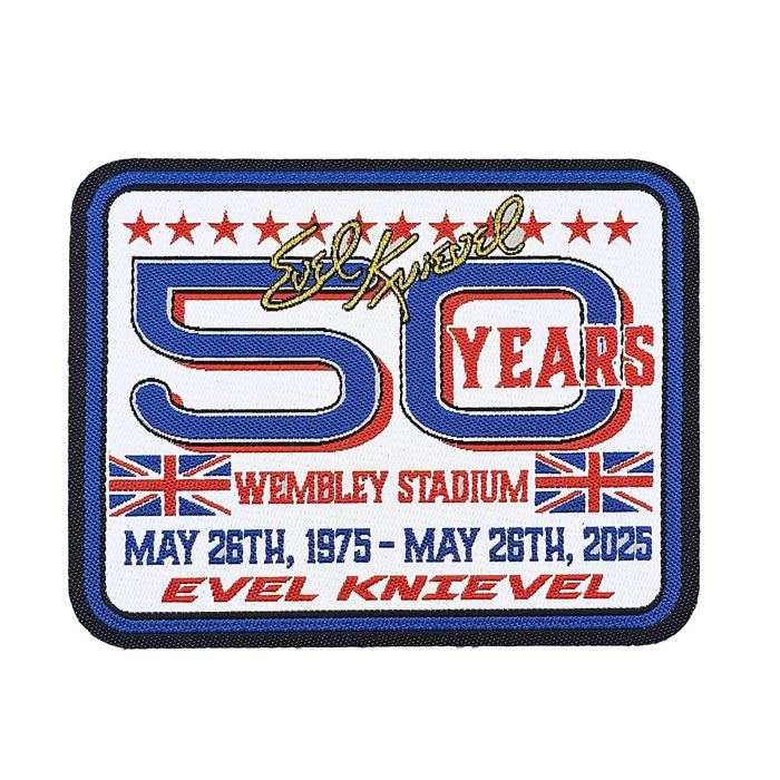 Evel Knievel 50th Anniversary Wembley Mechanic Patch – Iron-On with Gold Signature