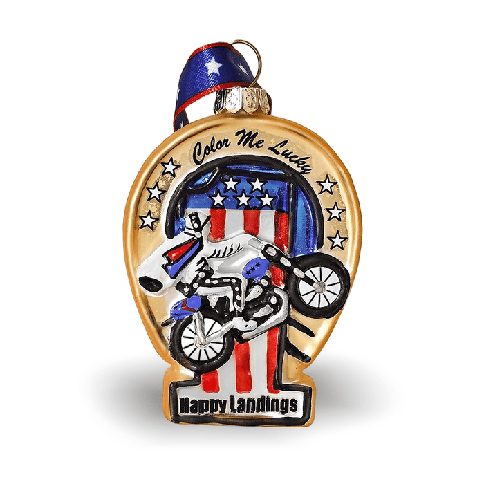 Evel Knievel 3 Piece Glass Ornament Set