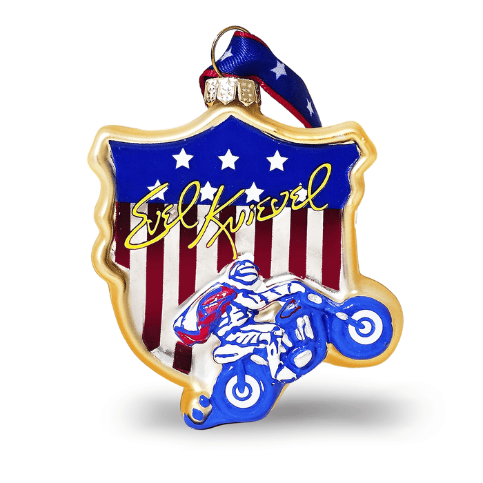 Evel Knievel 3 Piece Glass Ornament Set
