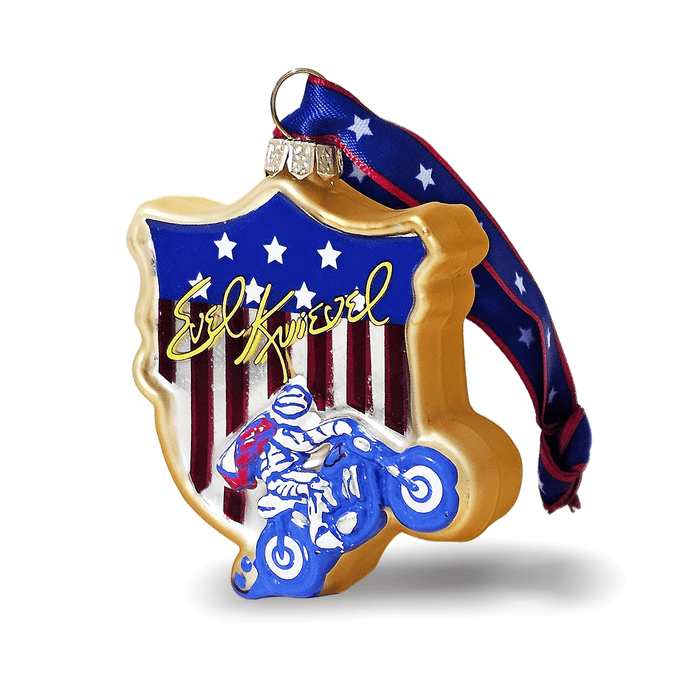 Evel Knievel 3 Piece Glass Ornament Set