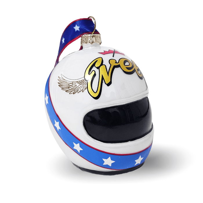 Evel Knievel 2 Piece Glass Ornament Set