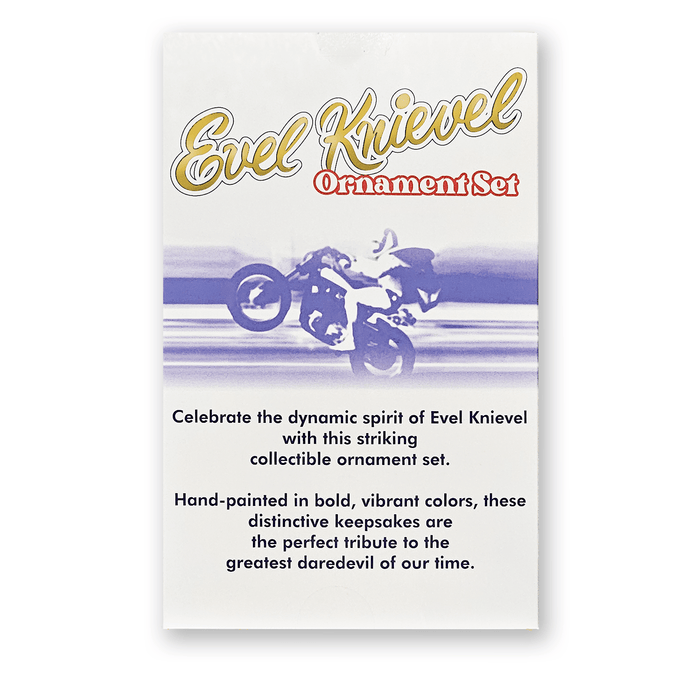Evel Knievel 3 Piece Glass Ornament Set