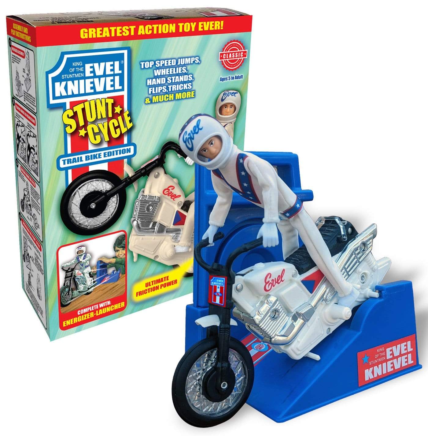 2023 Evel Knievel Stunt Cycle - Trail Bike Edition White